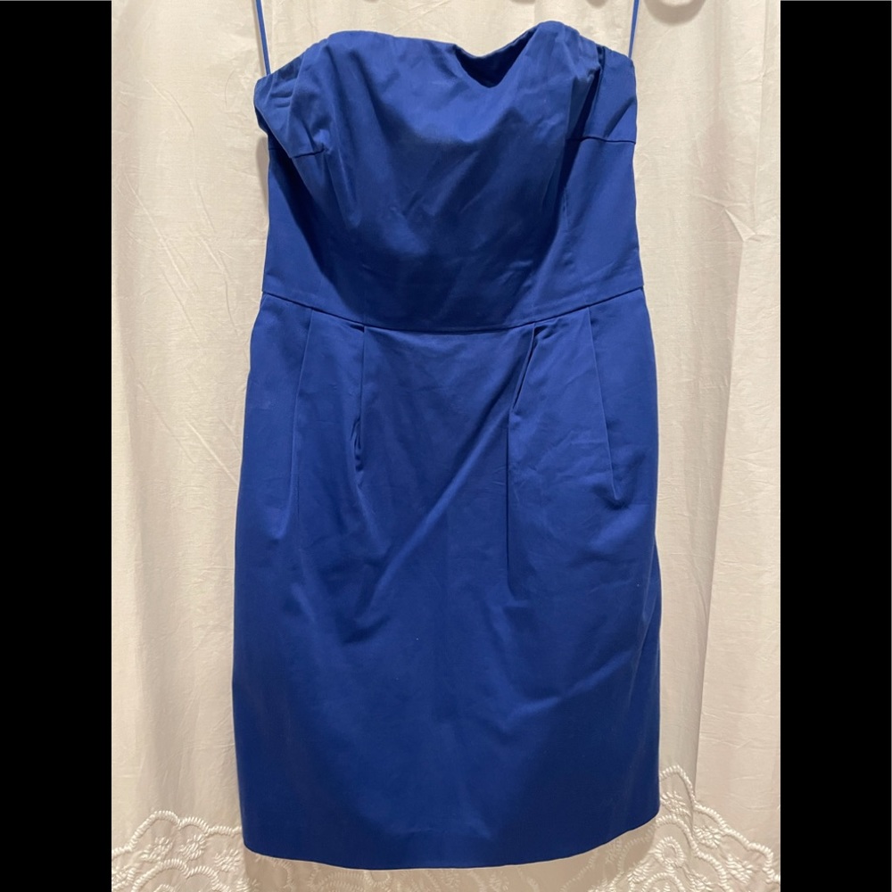 Express Blue Strapless Cocktail Dress